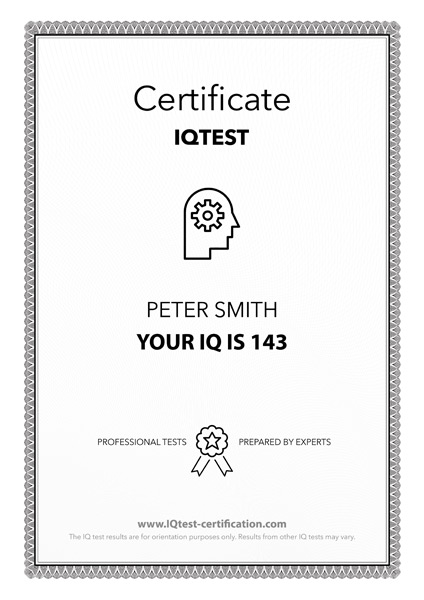 Nominación dedo índice Asado Online IQ test with a certificate